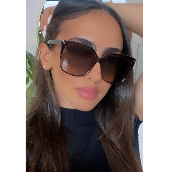 NEW Gucci GG0022S Brown Havana Square Classic Sunglasses - Picture 1 of 8